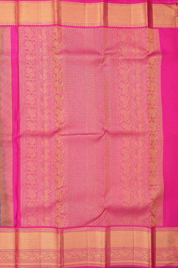 Kanchipuram Silk Saree In Royal Blue With Brocade Design