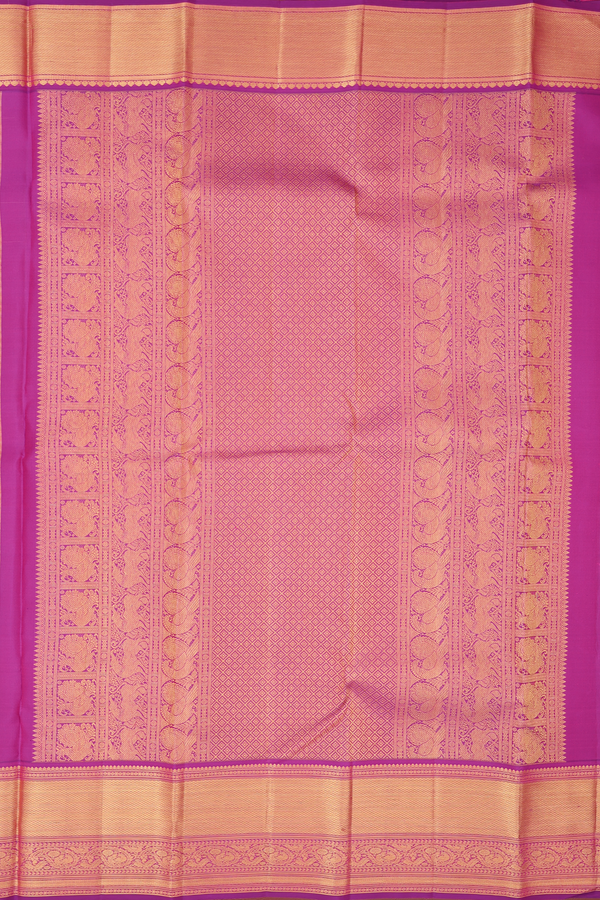 Kanchipuram Silk Saree In Dusty Brown With Brocade Design