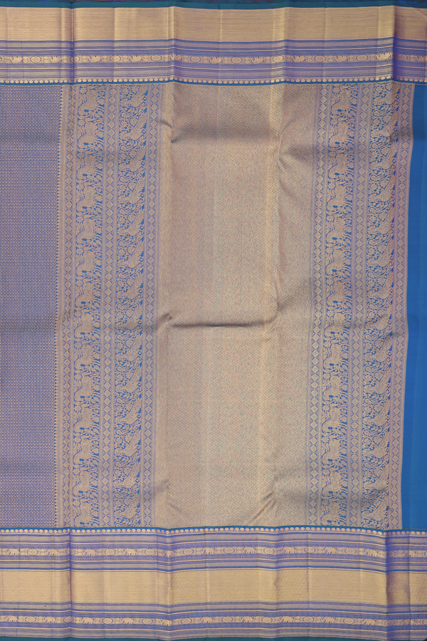 Kanchipuram Silk Saree In Capri Blue With Brocade Design