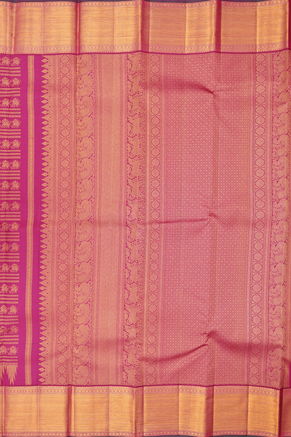 Kanchipuram Silk Saree In Dark Pink With Brocade Design