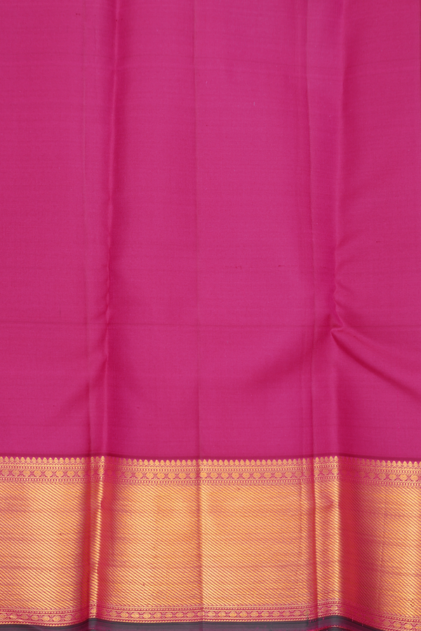 Kanchipuram Silk Saree In Dark Pink With Brocade Design