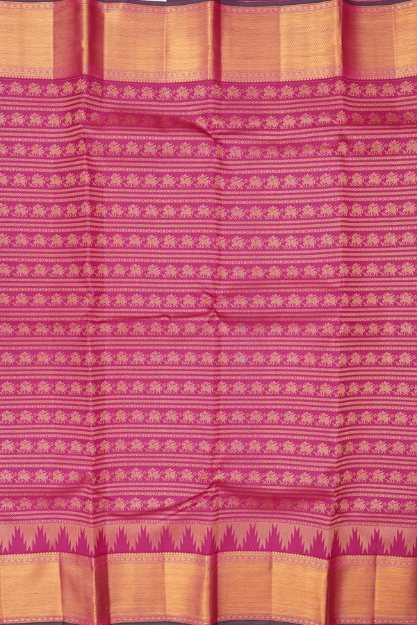 Kanchipuram Silk Saree In Dark Pink With Brocade Design