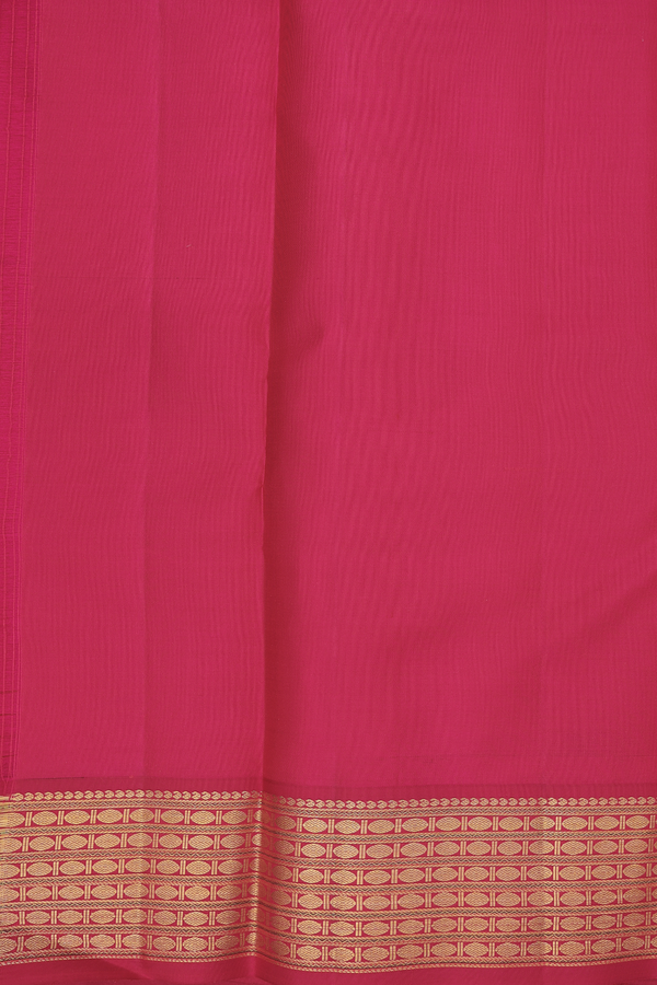Kanchipuram Silk Saree In Caramel Yellow With Paisley Buttas