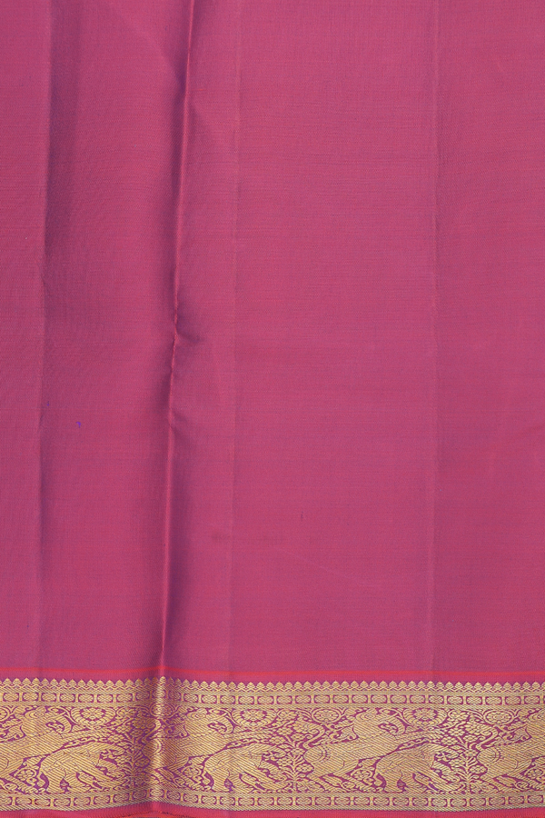 Kanchipuram Silk Saree In Royal Blue With Peacock Buttas