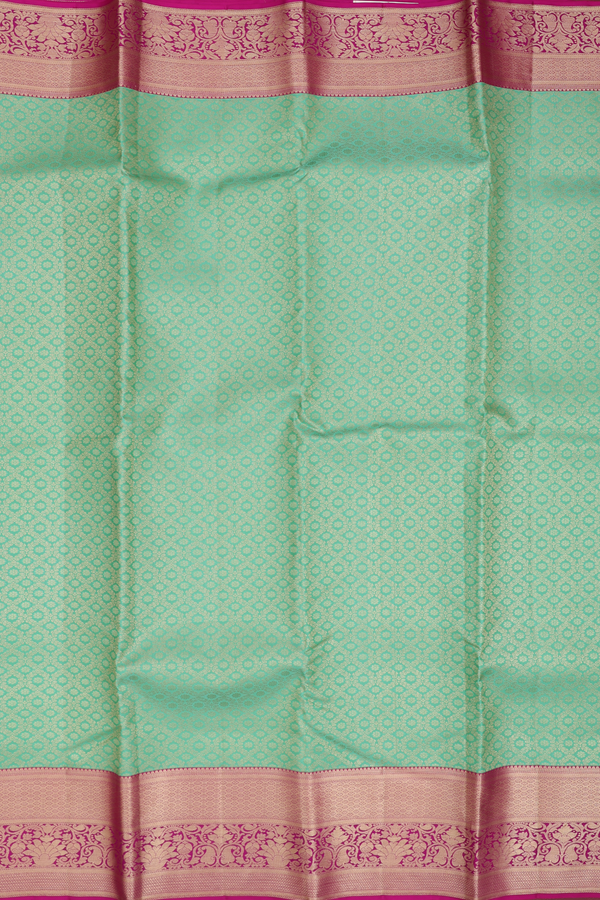 Kanchipuram Silk Saree In Green With Brocade Design