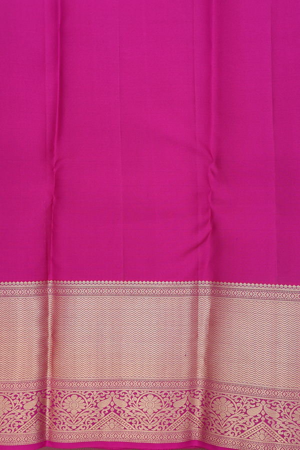 Kanchipuram Silk Saree In Sky Blue With Floral Design
