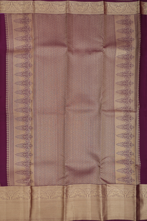 Kanchipuram Silk Saree In Dusty Purple With Peacock Design