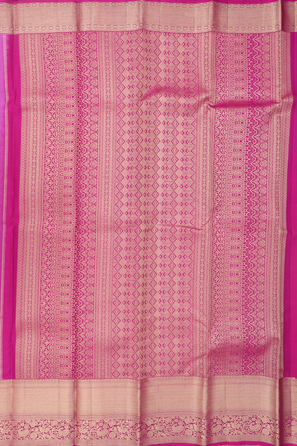 Kanchipuram Silk Saree In Pink With Brocade Design