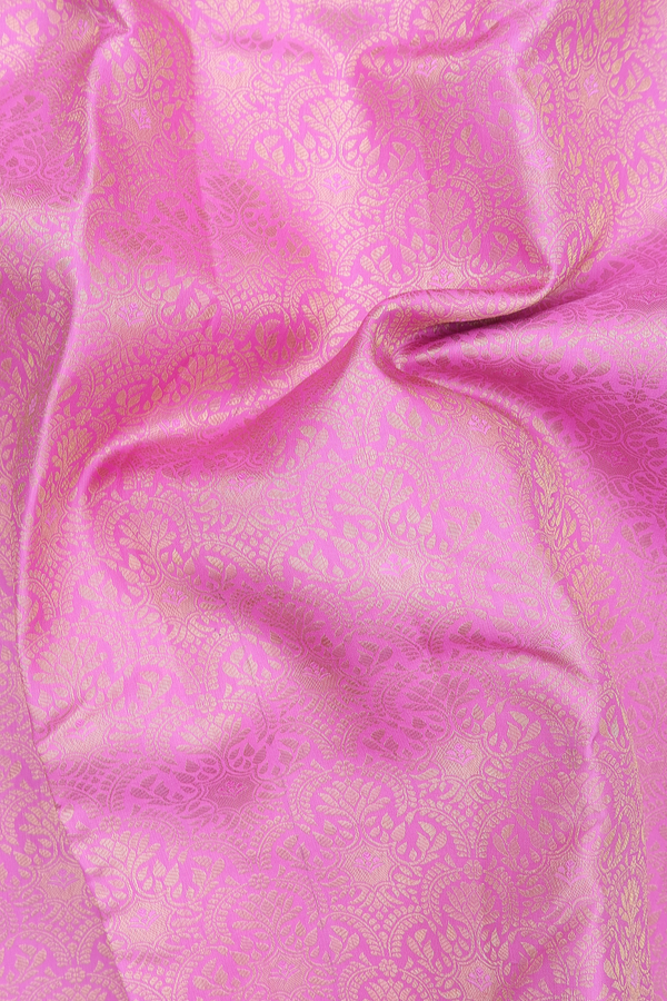 Kanchipuram Silk Saree In Pink With Brocade Design