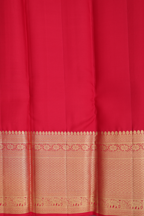 Kanchipuram Silk Saree In Green With Floral Design