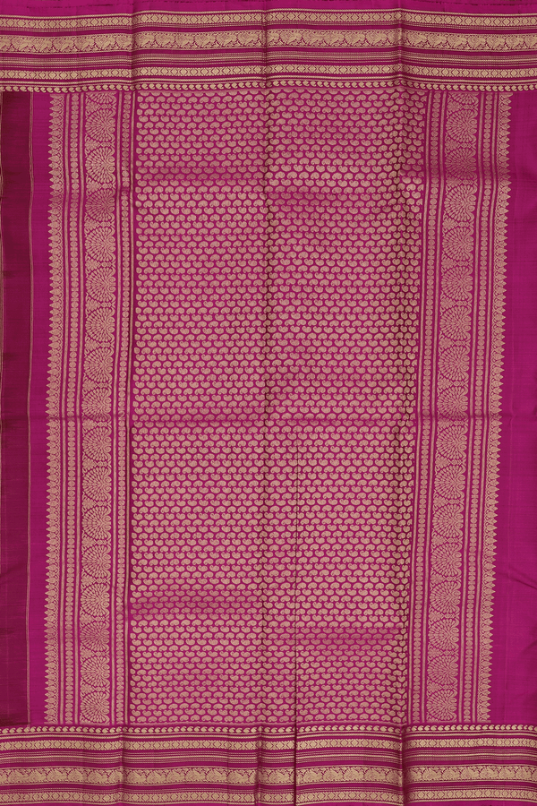 Kanchipuram Silk Saree In Coffee Brown With Floral Buttas