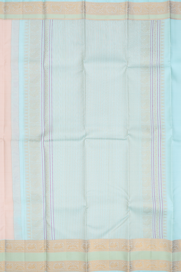 Kanchipuram Silk Saree In Cream Color Iruthalai Pakshi Buttas
