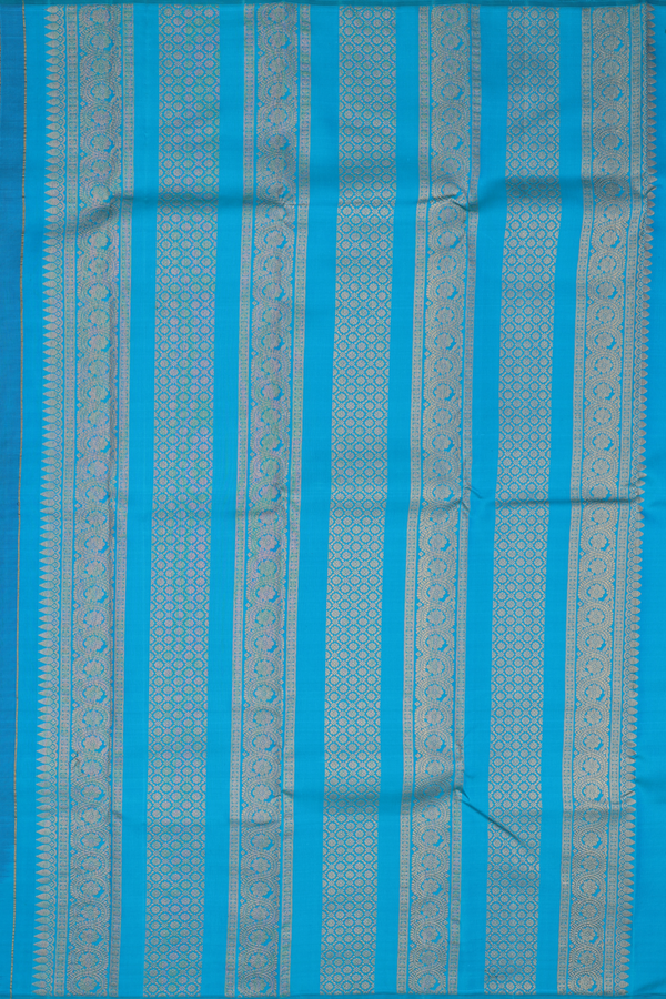 Kanchipuram Silk Saree In Black With Parrot Design