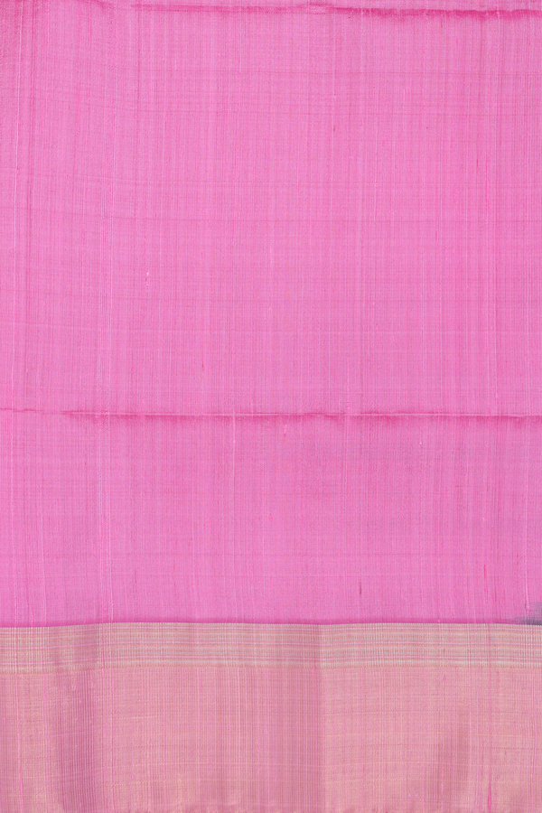 Raw Silk Saree In Pink With Threadwork Buttas