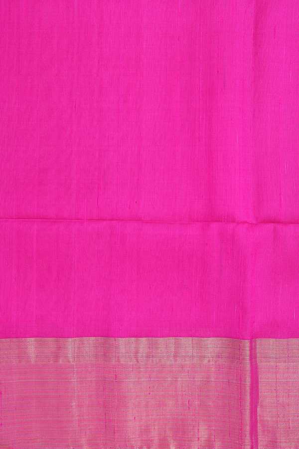Raw Silk Saree In Magenta With Threadwork Buttas