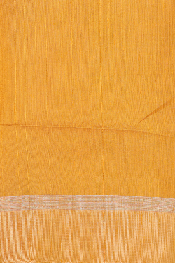 Raw Silk Saree In Yellow With Threadwork Buttas