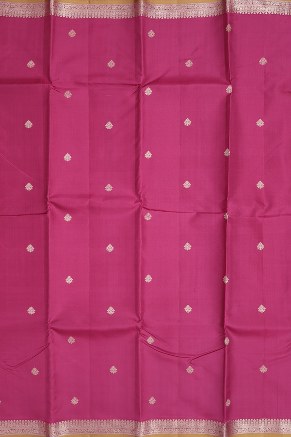 Kanchipuram Silk Saree In Mulberry With Zari Buttas