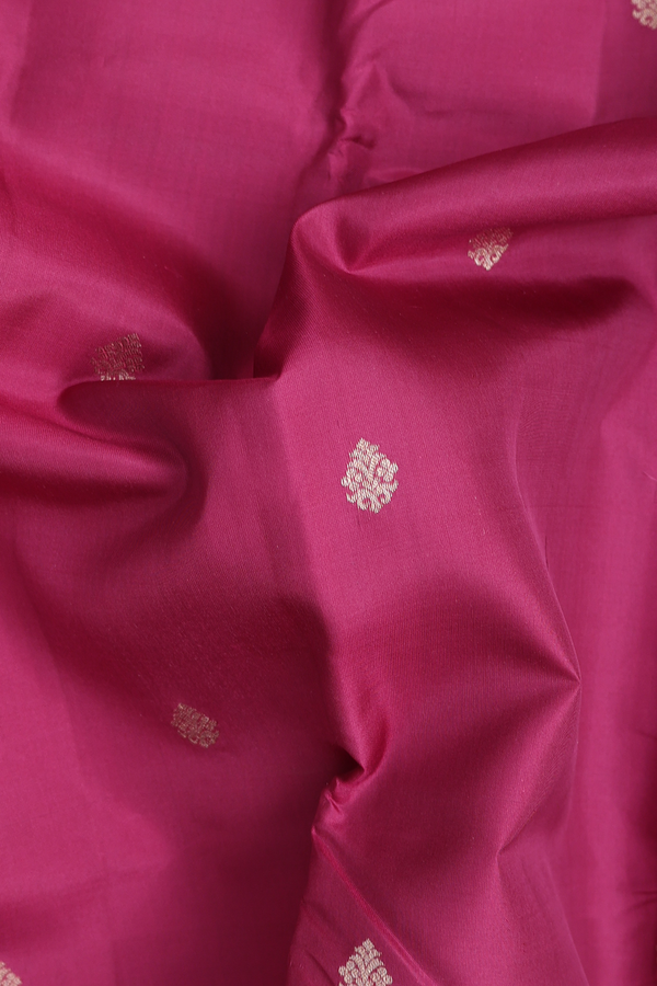 Kanchipuram Silk Saree In Mulberry With Zari Buttas