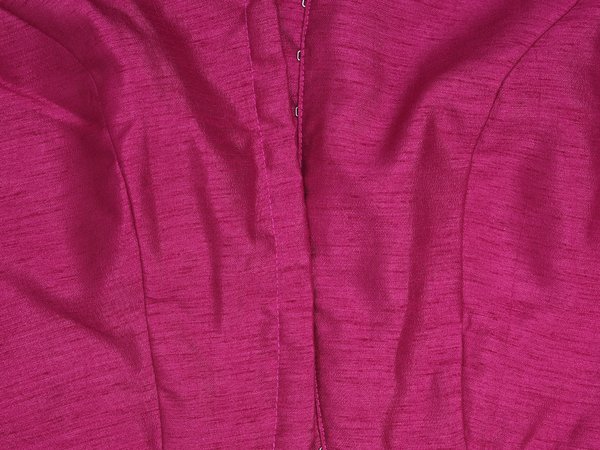 Square Neck Dark Pink Raw Silk Readymade Blouse