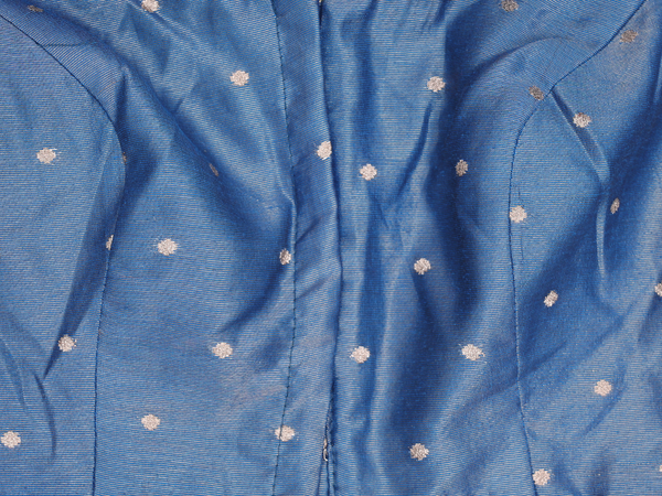 Zari Buttas Blue Semi Silk Readymade Blouse