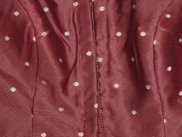 Zari Buttas Maroon Semi Silk Readymade Blouse