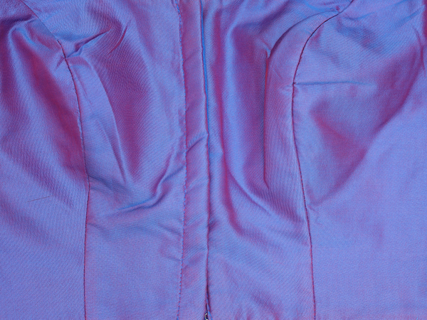 Round Neck Plain Dual Tone Semi Silk Readymade Blouse