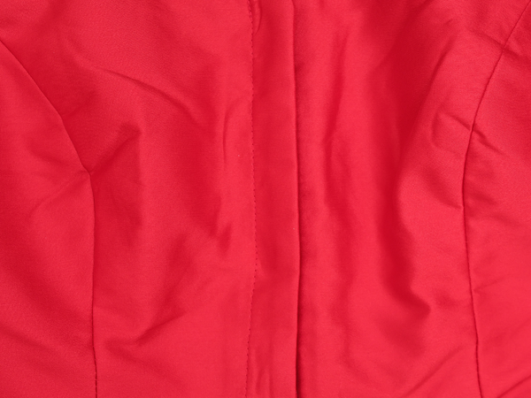 Round Neck Plain Scarlet Red Silk Readymade Blouse
