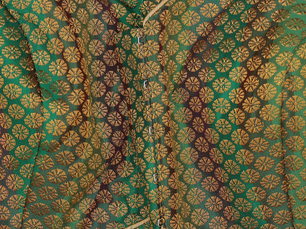 Brocade Design Green Banarasi Silk Readymade Blouse