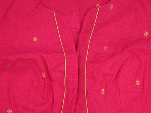 Zari Buttas Pink Cotton Readymade Blouse