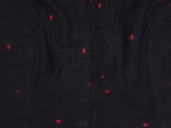 Threadwork Buttas Black Cotton Readymade Blouse