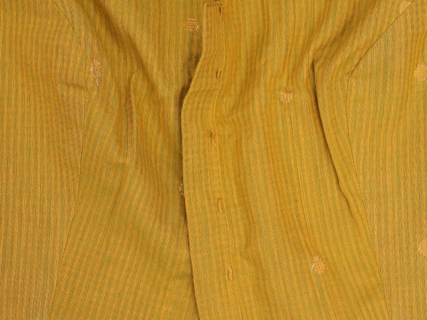 Scallop Neck Design Yellow Cotton Readymade Blouse