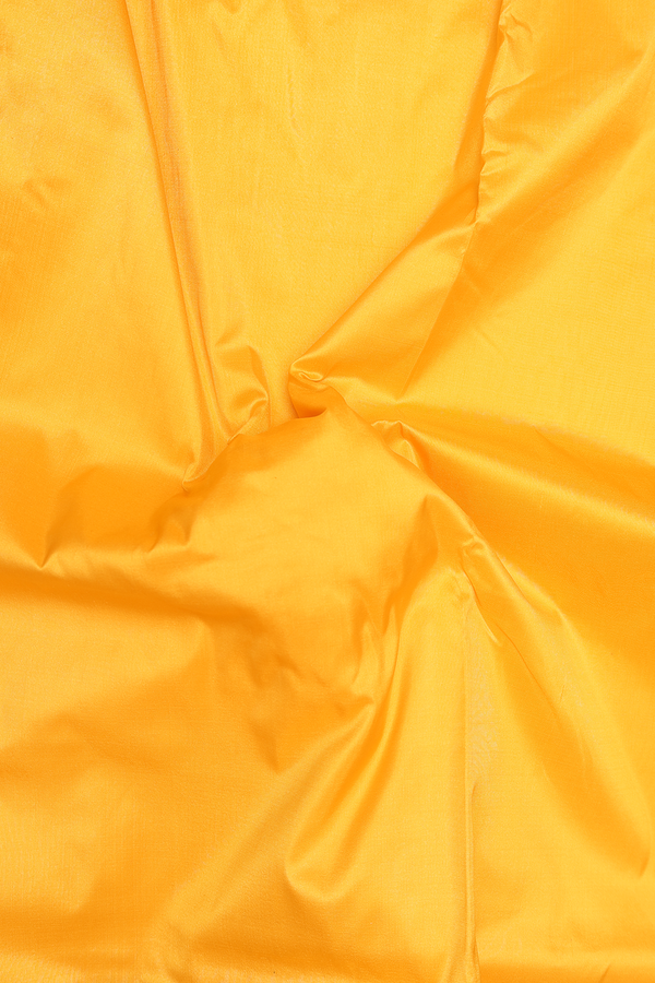 Nine Yards Silk Saree In Plain Yellow With Contrast Border