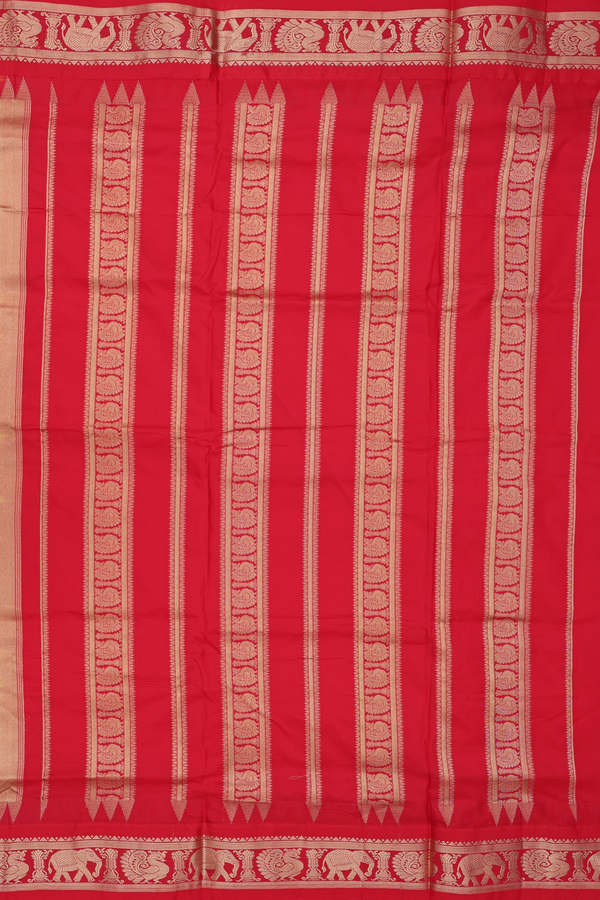 Nine Yards Silk Saree In Yellow With Contrast Border