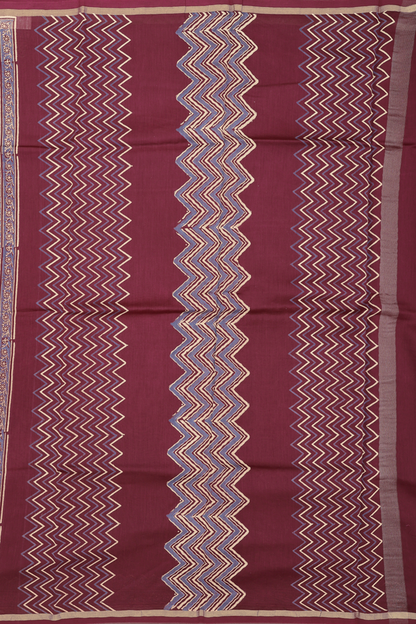 Chanderi Silk Cotton Saree In Red With Floral Design