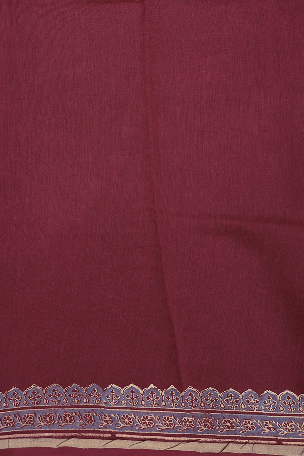 Chanderi Silk Cotton Saree In Red With Floral Design