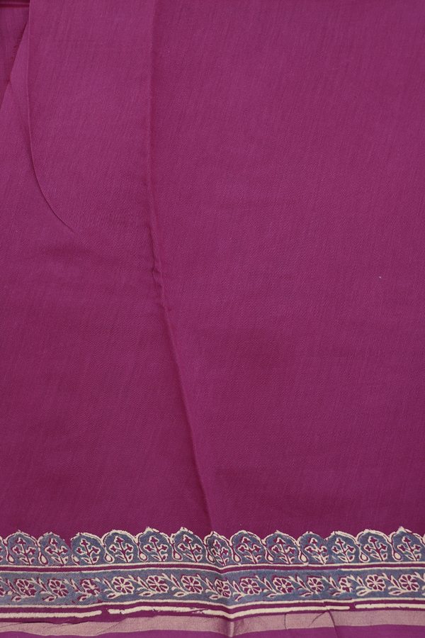 Chanderi Silk Cotton Saree In Purple With Floral Design