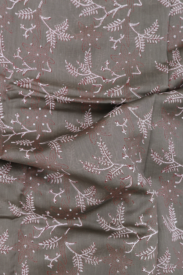 Chanderi Silk Cotton Saree Greyish Green With Printed Design