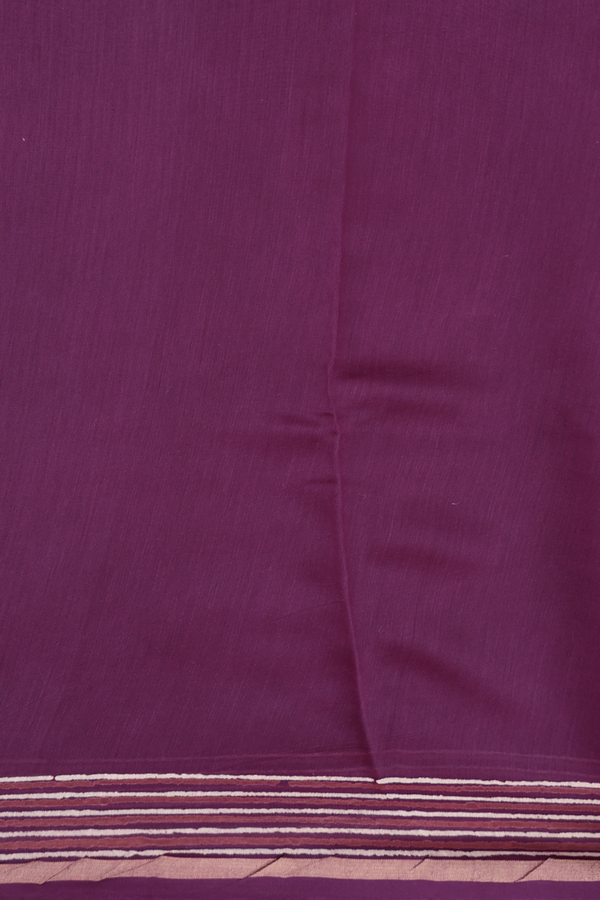 Chanderi Silk Cotton Saree In Purple With Printed Design