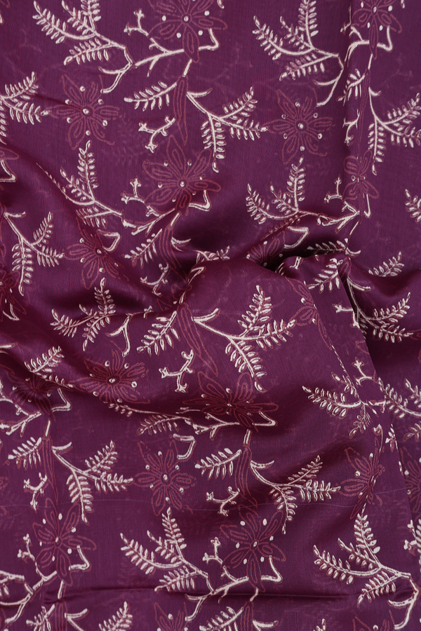Chanderi Silk Cotton Saree In Purple With Printed Design
