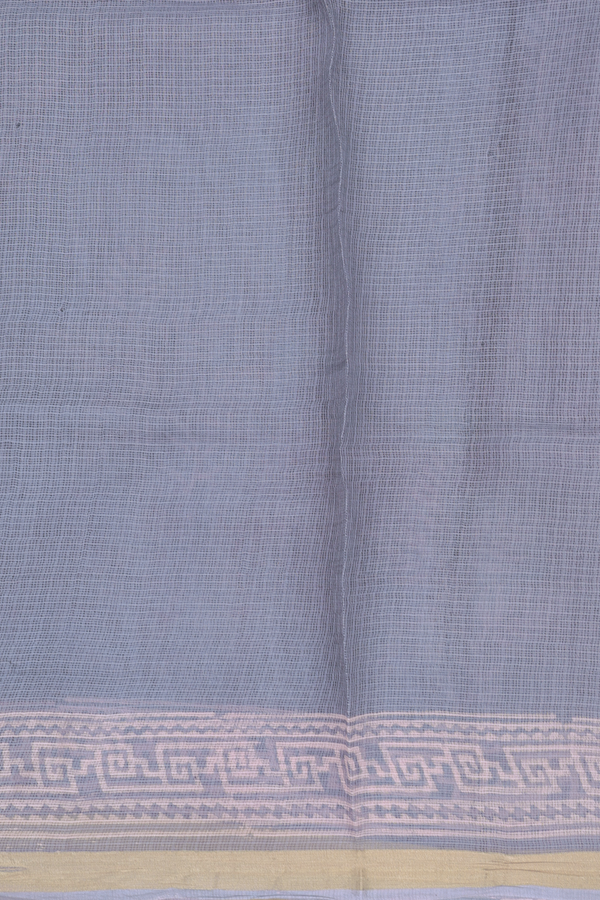 Kota Silk Saree In Grey With Leaf Motifs