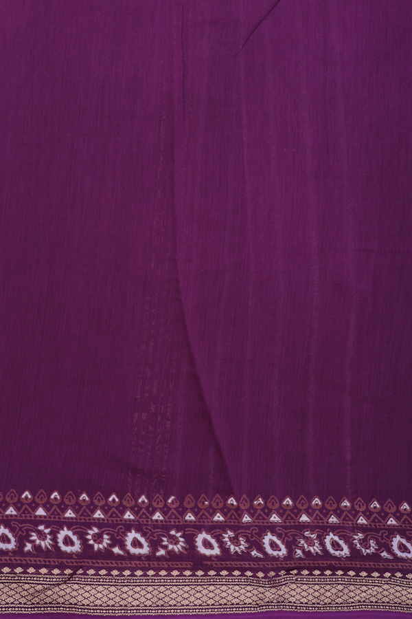 Chanderi Silk Cotton Saree In Purple With Floral Design