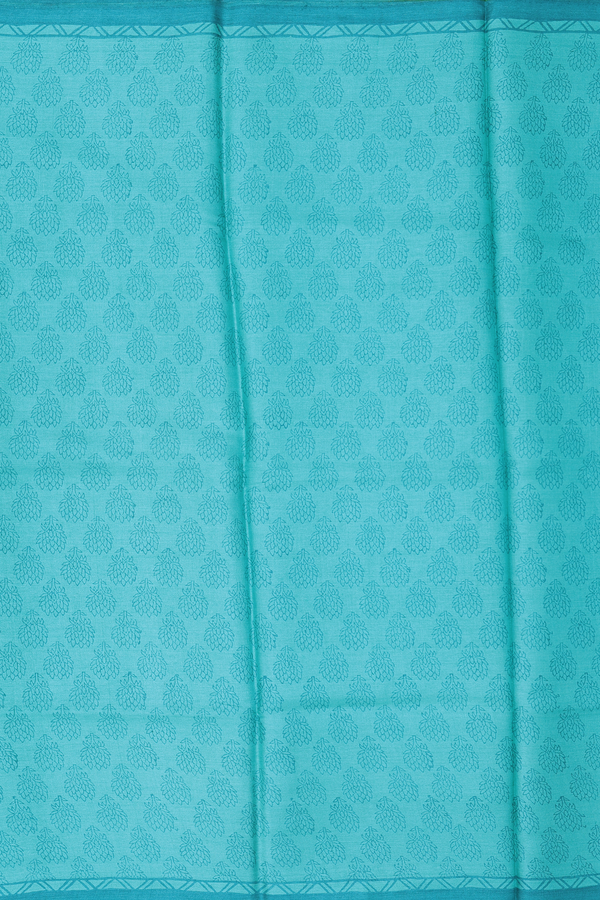 Tussar Silk Saree In Blue With Printed Design