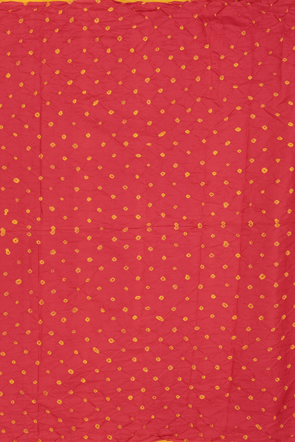 Bandhani Silk Saree In Red With Tie And Dye Design