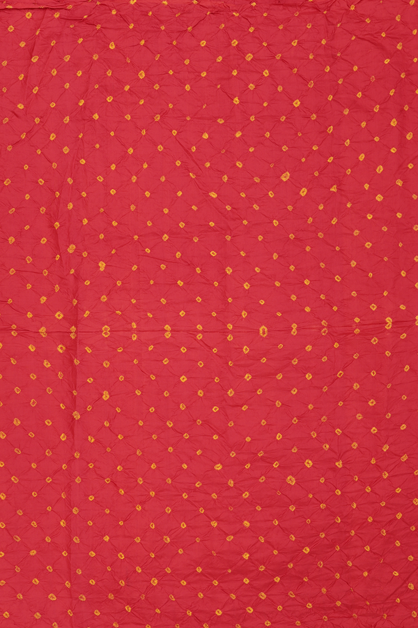 Bandhani Silk Saree In Red With Tie And Dye Design