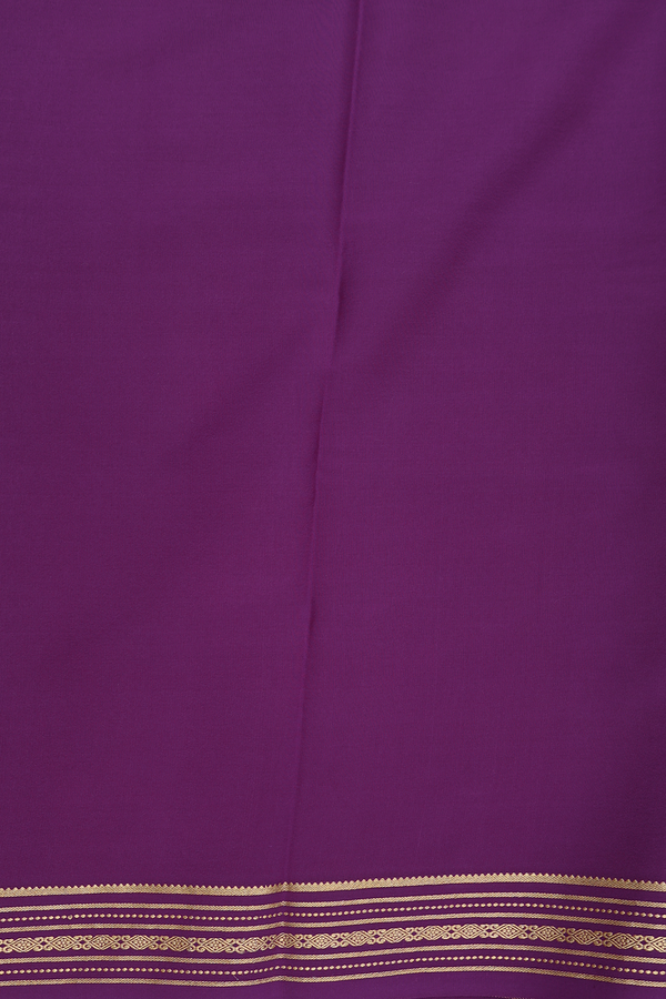 Mysore Silk Saree In Purple With Contrast Border