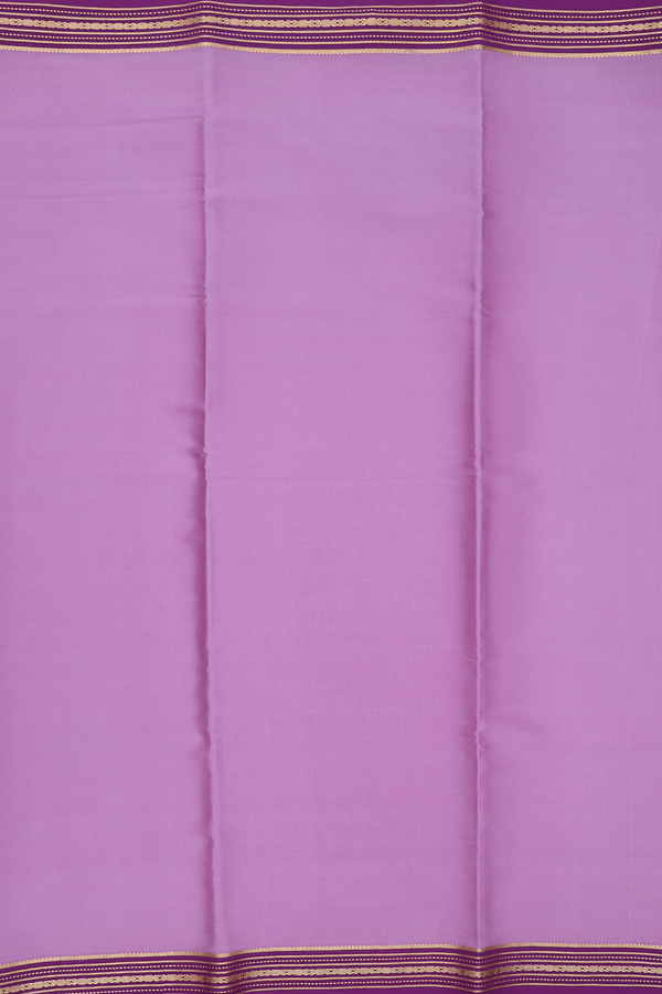 Mysore Silk Saree In Purple With Contrast Border