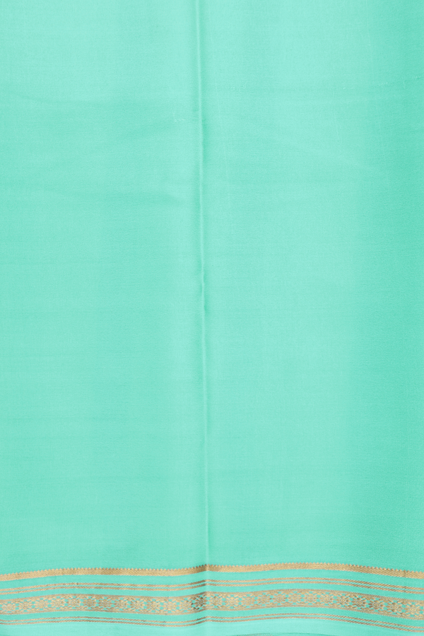 Mysore Silk Saree In Mint Green With Zari Border