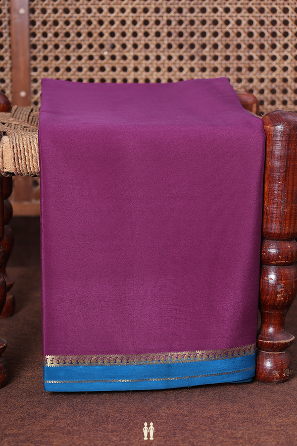 Mysore Silk Saree In Berry Purple With Contrast Border