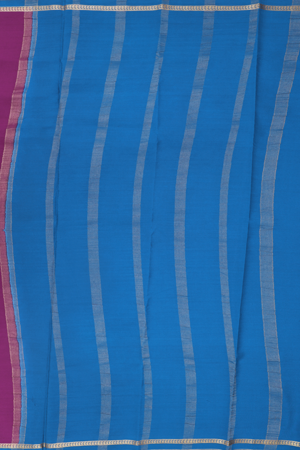 Mysore Silk Saree In Berry Purple With Contrast Border
