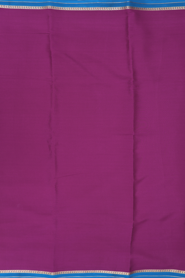 Mysore Silk Saree In Berry Purple With Contrast Border
